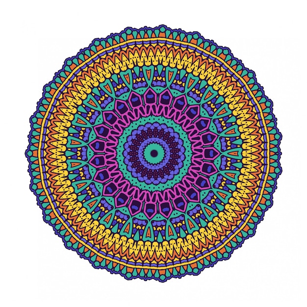 Mandala colorido círculo redondo con estilo étnico