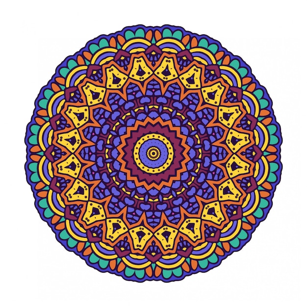Mandala colorido círculo redondo con estilo étnico