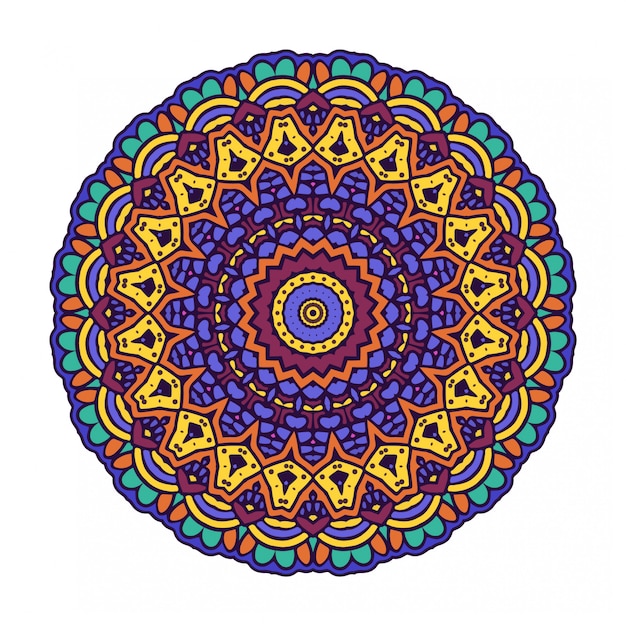 Mandala colorido círculo redondo con estilo étnico