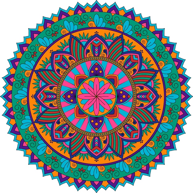 mandala colorido dibujado a mano