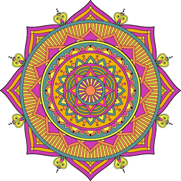 mandala colorido dibujado a mano