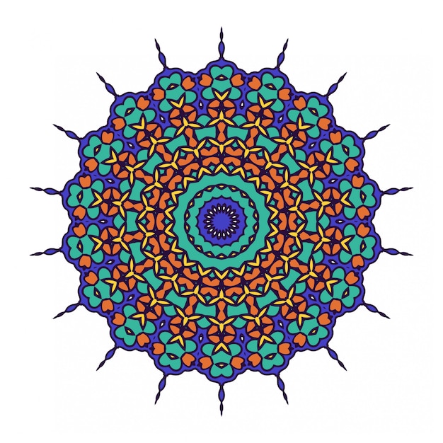 Mandala colorido elemento decorativo circular.