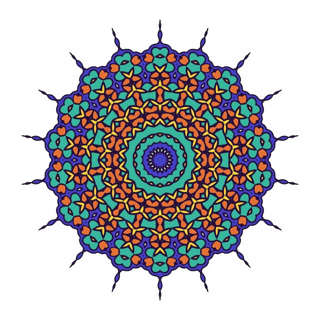 Mandala colorido elemento decorativo circular.