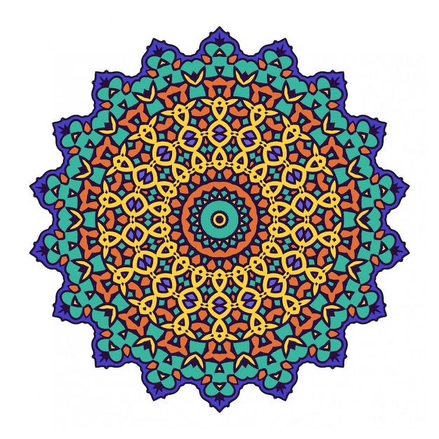 Mandala colorido elemento decorativo circular.