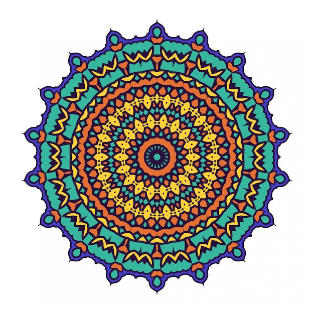 Mandala colorido elemento decorativo circular.