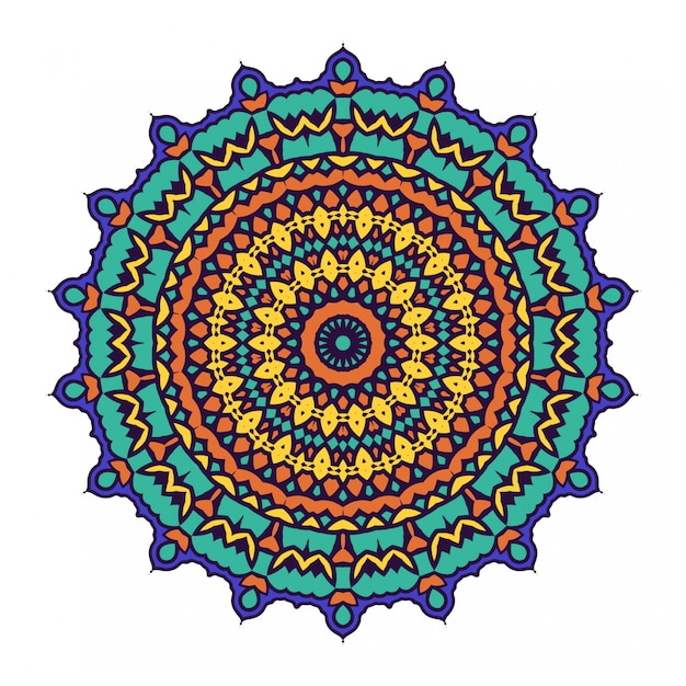 Mandala colorido elemento decorativo circular.