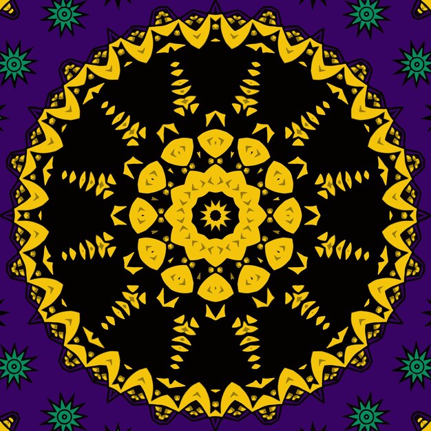 Mandala colorido festivo abstracto vector patrón tribal étnico