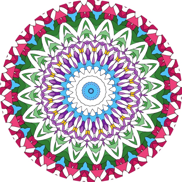 Mandala Colorido Con Formas Florales. Elementos de diseño de tejido.