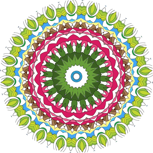 Mandala Colorido Con Formas Florales. Elementos de diseño de tejido.
