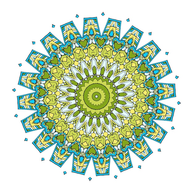 Mandala Colorido Con Formas Florales. Elementos de diseño de tejido.