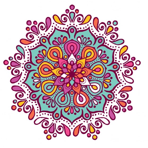 Mandala colorido con formas florales