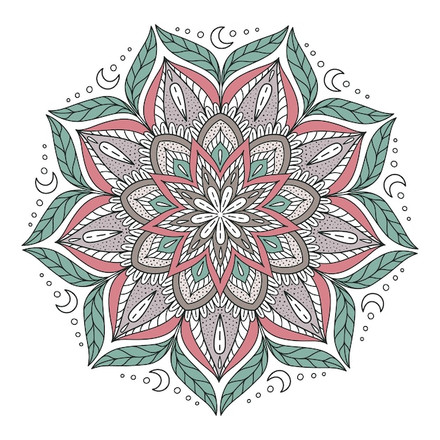 Mandala colorido con formas florales
