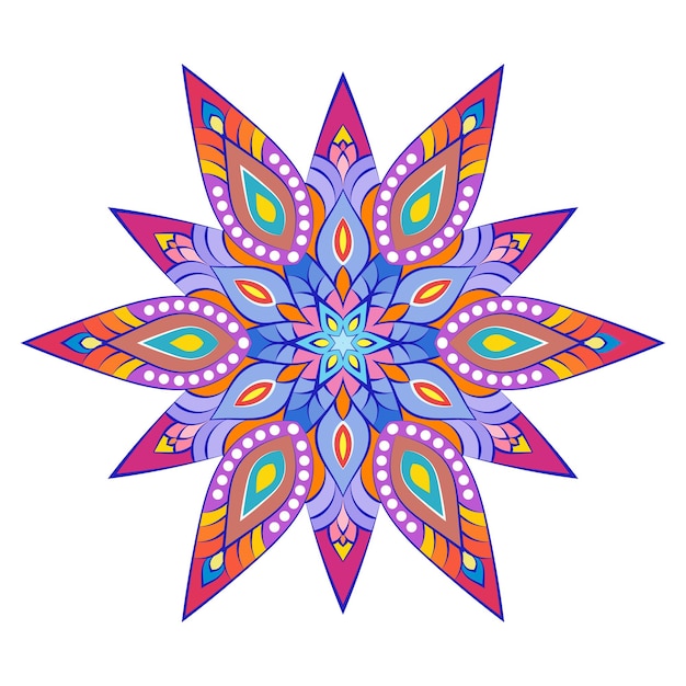 Vector un mandala colorido con un patrón de colores.