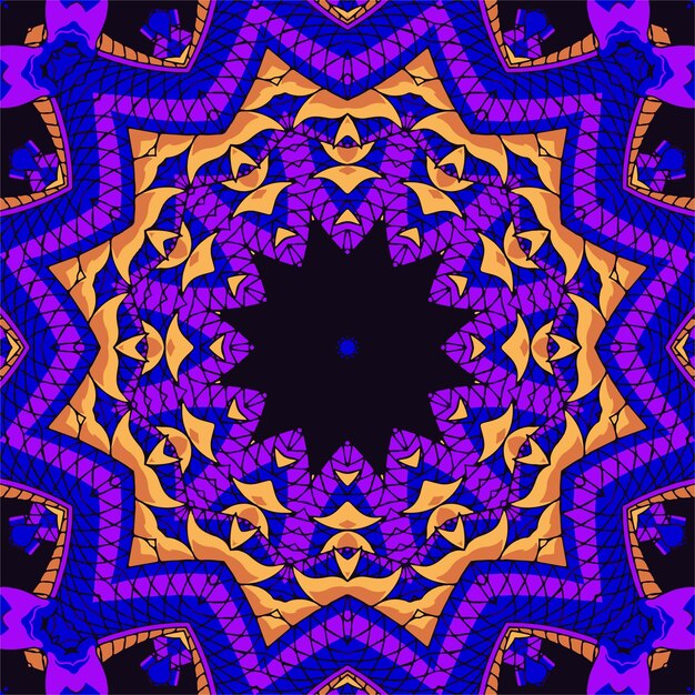 Mandala colorido vintage con adorno floral