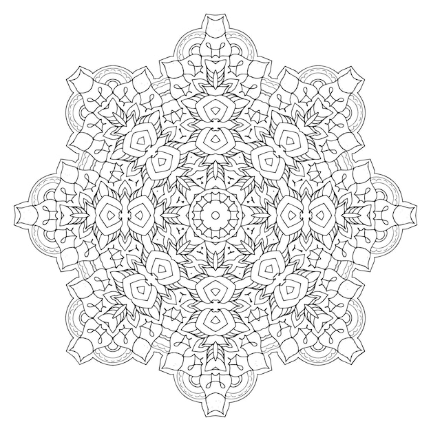 Mandala de contorno para colorear fondo de pageornamental con diseño circular geométrico