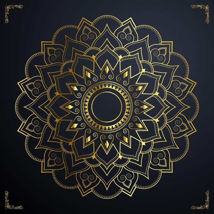 Mandala de contorno para libro de colorear, adorno redondo decorativo, patrón de terapia antiestrés