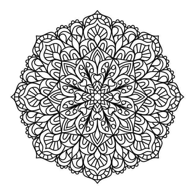 Mandala de contorno negro