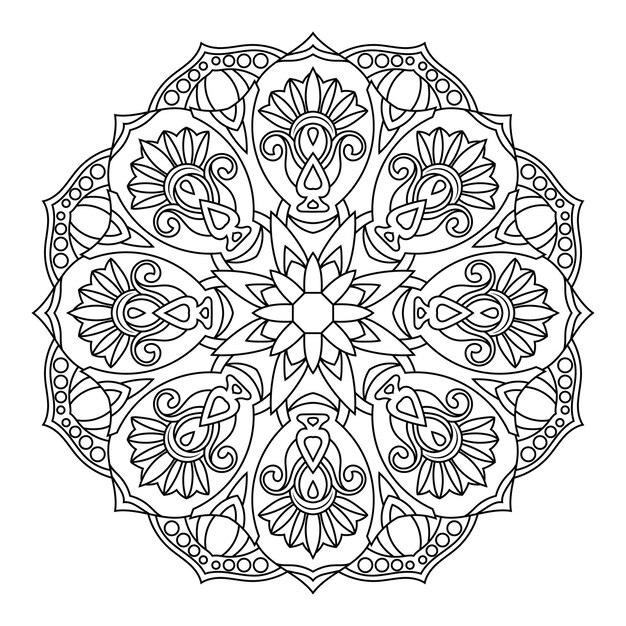 Mandala creativa ilustración vectorial patrón para colorear página