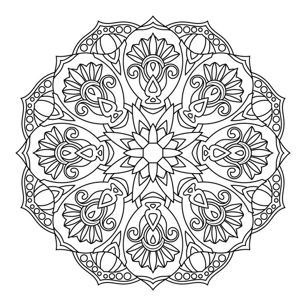 Mandala creativa ilustración vectorial patrón para colorear página