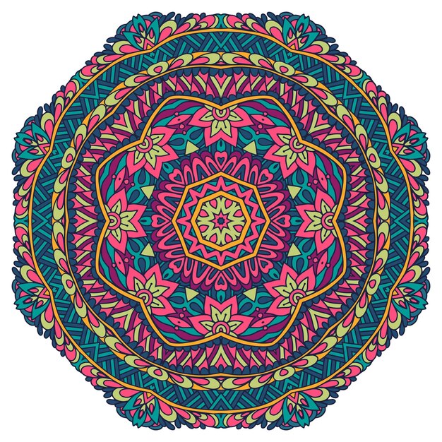 Mandala de damasco abstracto con patrón ornamental sin costuras