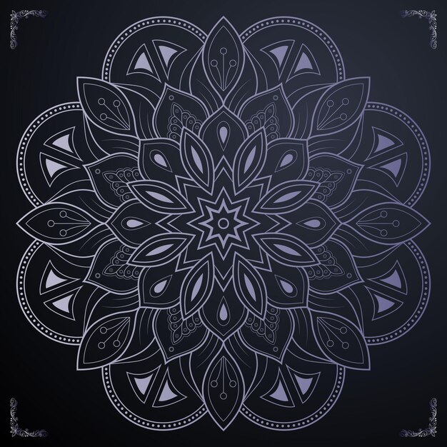 Mandala de decoración de encaje redondo árabe patrón vectorial vintage para impresión o diseño web Mandala
