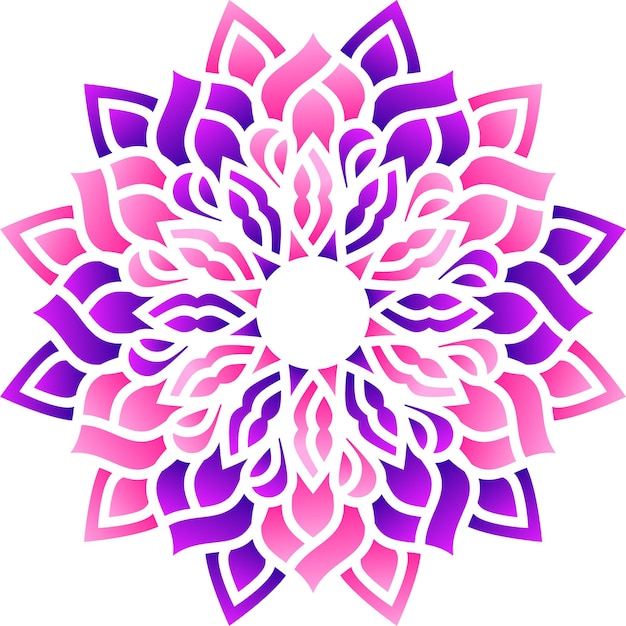 Mandala decorativa abstractamente colorida sobre un fondo blanco