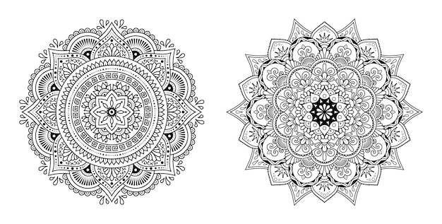 Mandala decorativa de boda compleja negra, para la página del libro de colorear imprimible