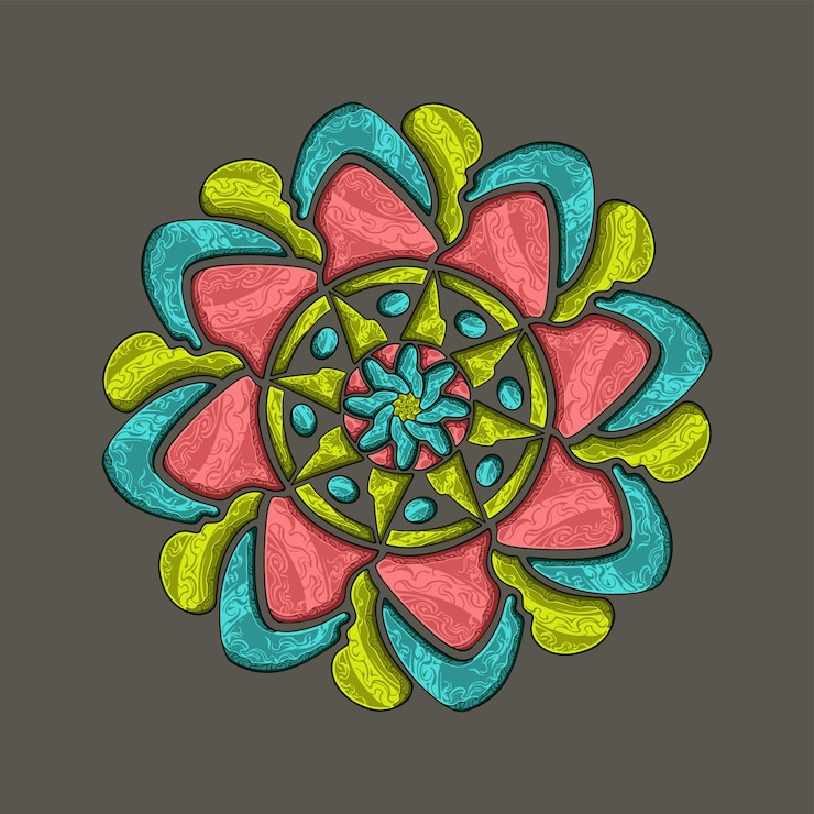 Vector mandala decorativa color natural