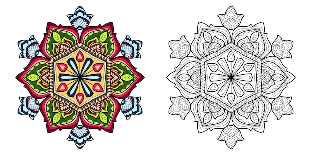 Mandala decorativa para colorear ilustración de la página del libro