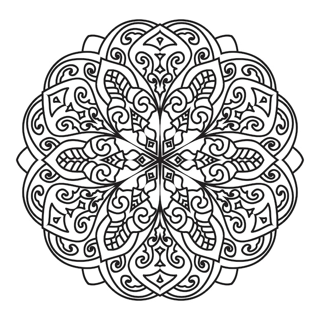 Mandala decorativa Para colorear páginas o libros Mandala étnica monocromática decorativa Transparente
