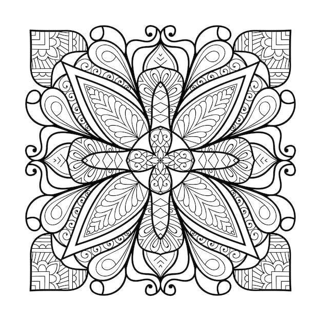 Mandala decorativa detallada para colorear página