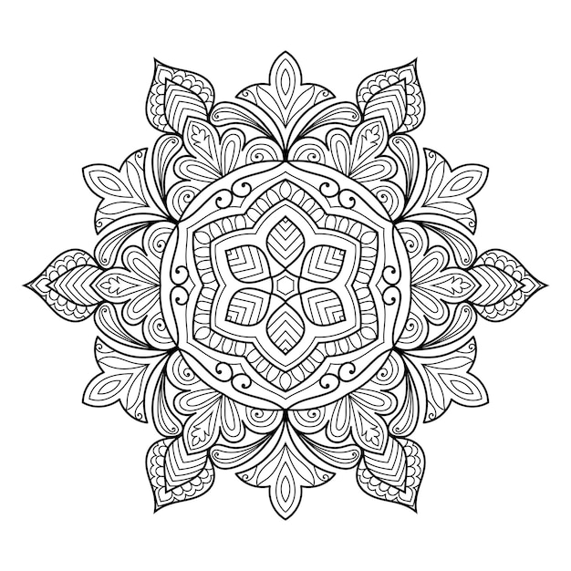 Mandala decorativa diseño para colorear página ilustración