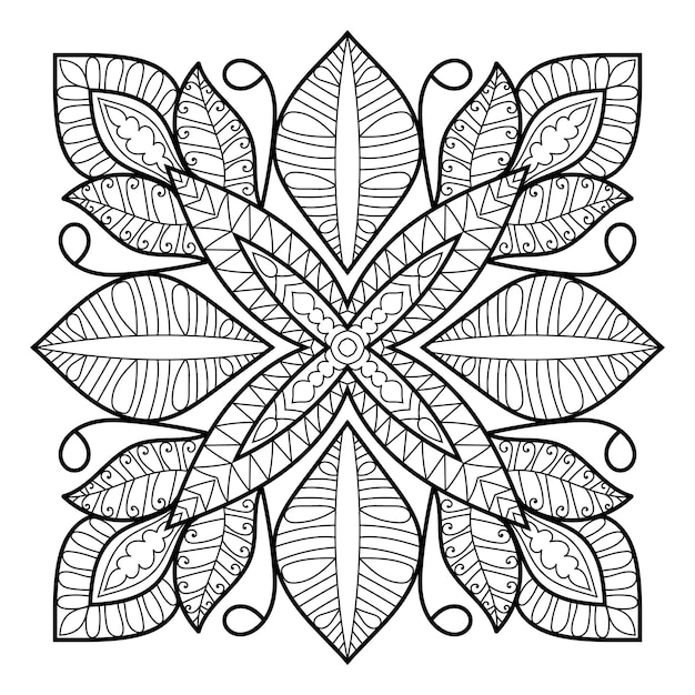 Mandala decorativa diseño para colorear página ilustración