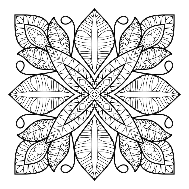 Mandala decorativa diseño para colorear página ilustración