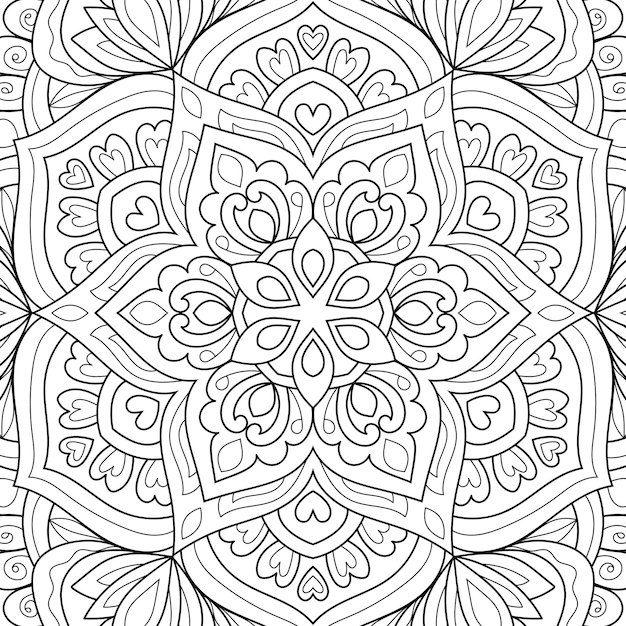 Mandala decorativa diseño para colorear página ilustración