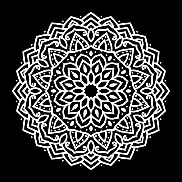 Mandala decorativa para elementos decorativos patrón Henna Mehndi plantilla vectorial