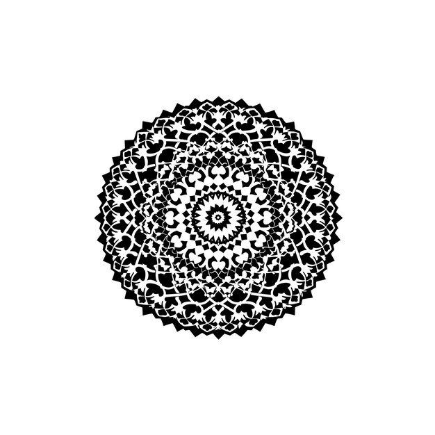 Mandala decorativa con elementos marinos y olas en fondo blanco aislado para libro para colorear