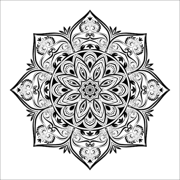 mandala decorativa floral arte vectorial para colorear libro