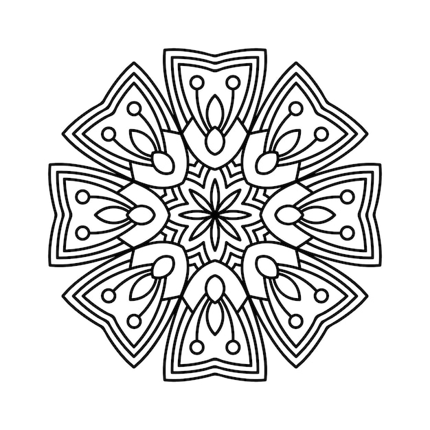 Mandala decorativa y patrón para la boda de Mehndi islam Esquema de mandalas para colorear página del libro