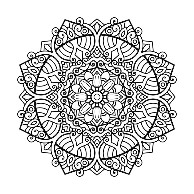 Mandala decorativa y patrón para la boda de Mehndi islam Esquema de mandalas para colorear página del libro