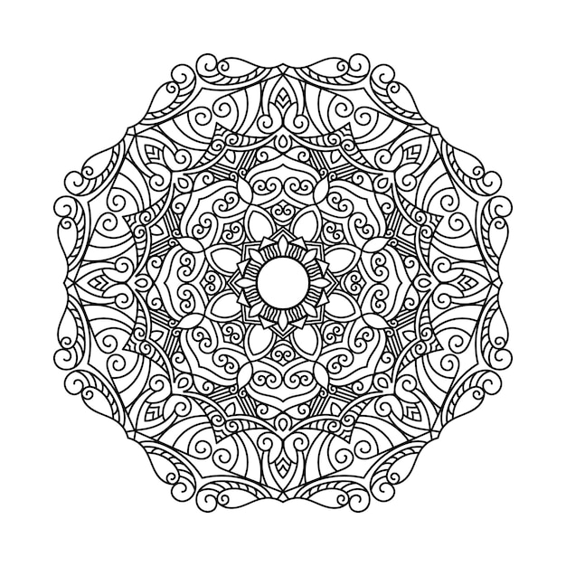Mandala decorativa y patrón para la boda de Mehndi islam Esquema de mandalas para colorear página del libro