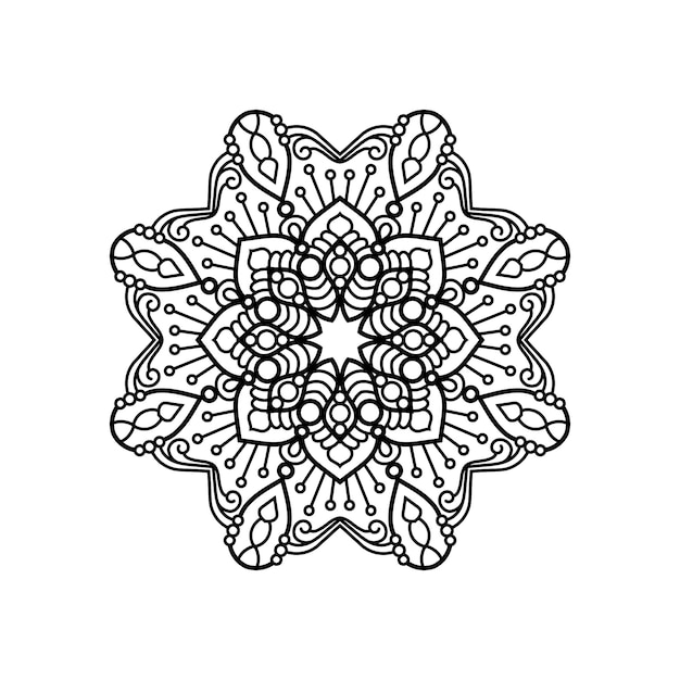 Mandala decorativa y patrón para la boda Mehndi islam Mandalas de esquema página de libro para colorear