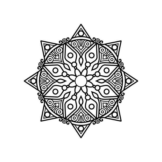Mandala decorativa y patrón para la boda Mehndi islam Mandalas de esquema página de libro para colorear