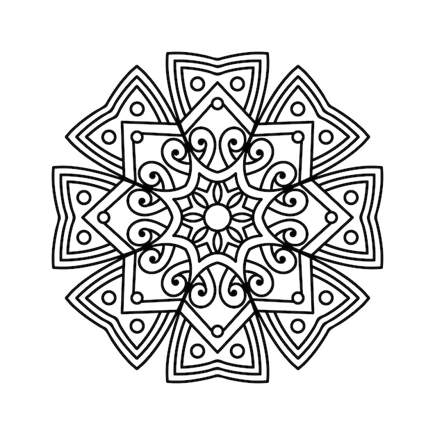 Mandala decorativa y patrón para la boda Mehndi islam Mandalas de esquema página de libro para colorear