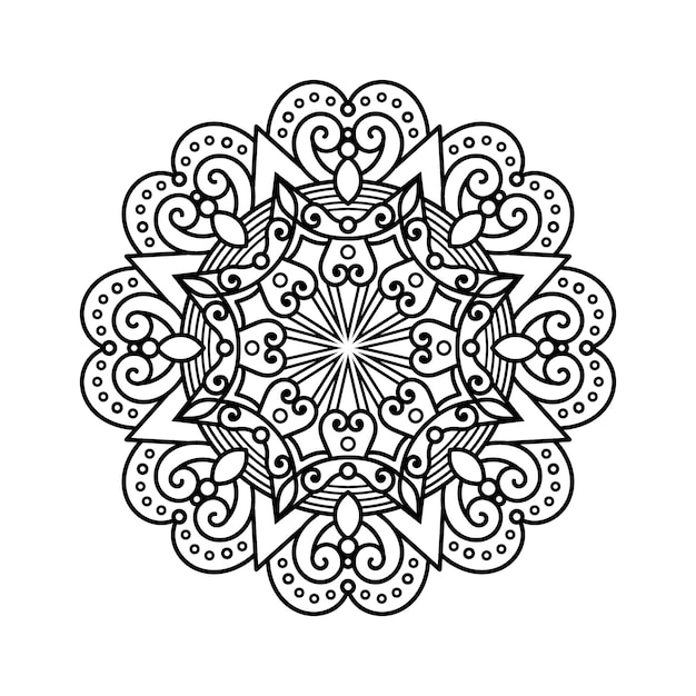 Mandala decorativa y patrón para la boda Mehndi islam Mandalas de esquema página de libro para colorear