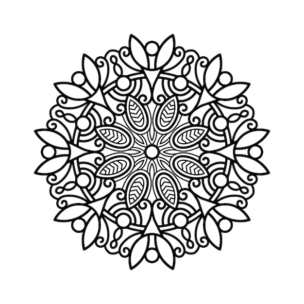 Mandala decorativa y patrón para la boda Mehndi islam Mandalas de esquema página de libro para colorear