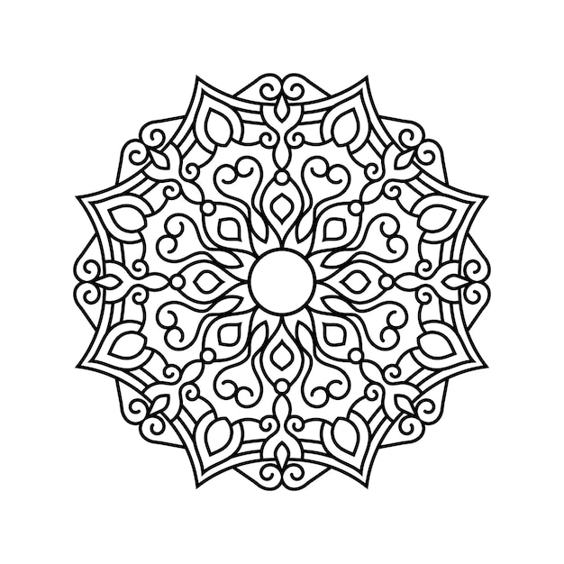 Mandala decorativa y patrón para la boda Mehndi islam Mandalas de esquema página de libro para colorear