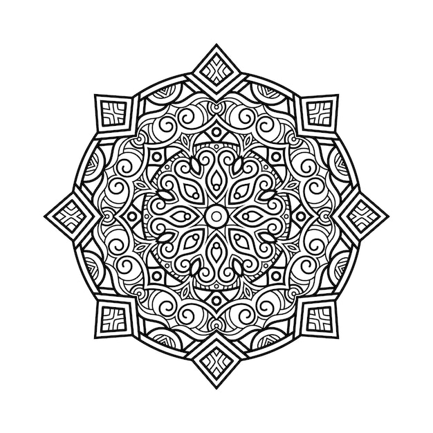 Mandala decorativa y patrón para la boda Mehndi islam Mandalas de esquema página de libro para colorear