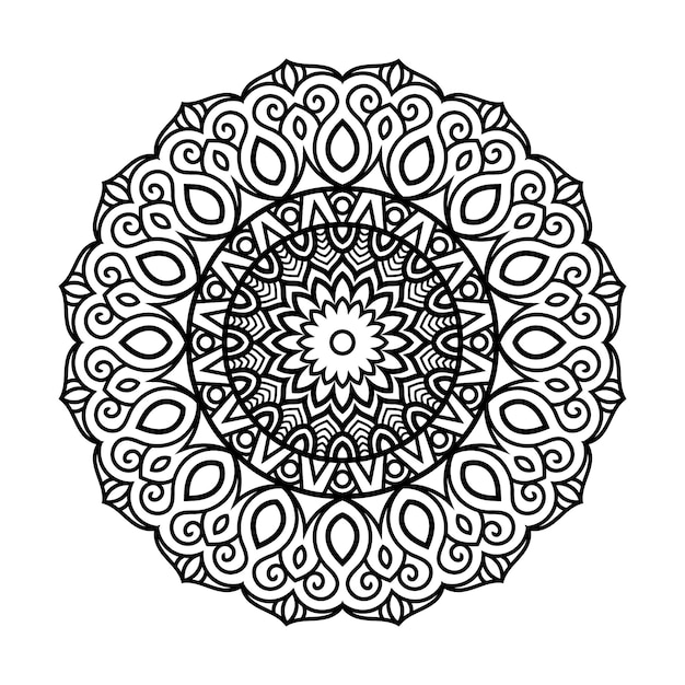 Mandala decorativa y patrón para la boda Mehndi islam Mandalas de esquema página de libro para colorear
