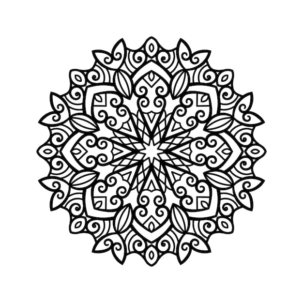 Mandala decorativa y patrón para la boda Mehndi islam Mandalas de esquema página de libro para colorear